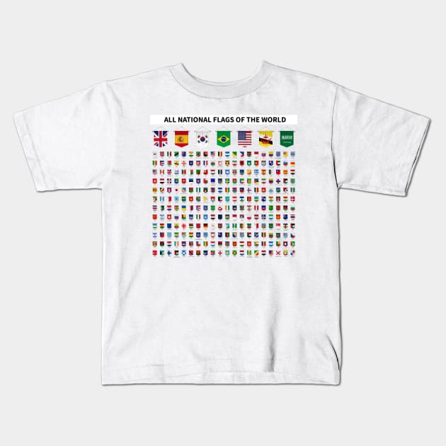 Flags of countries of the world 2024 Kids T-Shirt by Abu Muorad